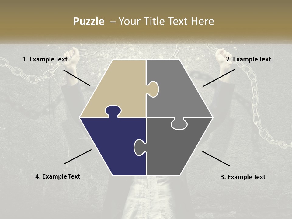 A Woman Is Chained Up To A Wall With Chains PowerPoint Template