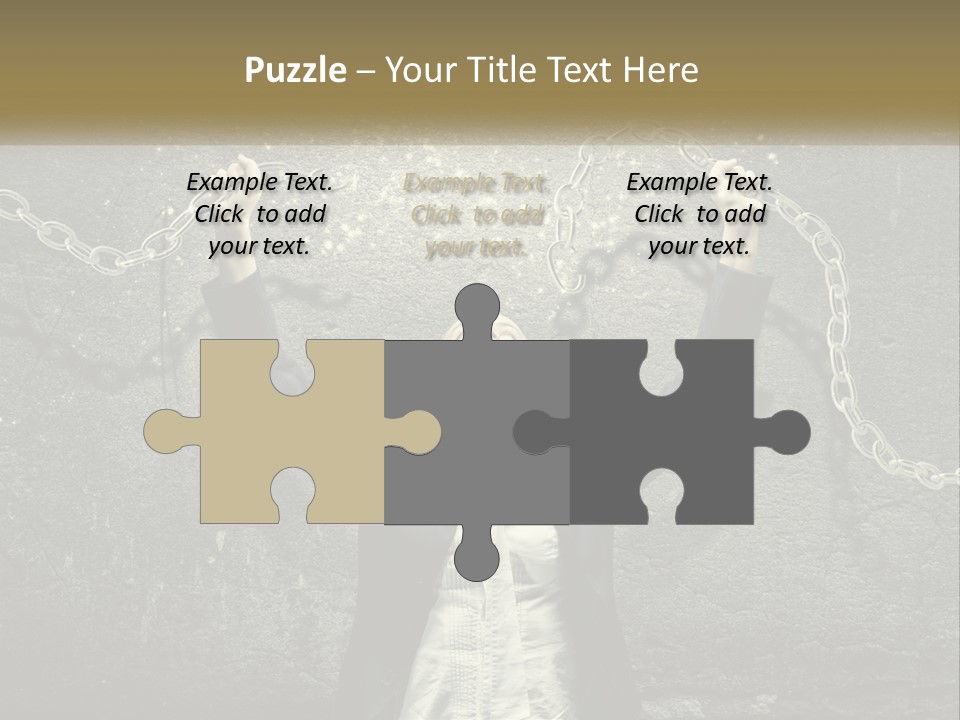 A Woman Is Chained Up To A Wall With Chains PowerPoint Template