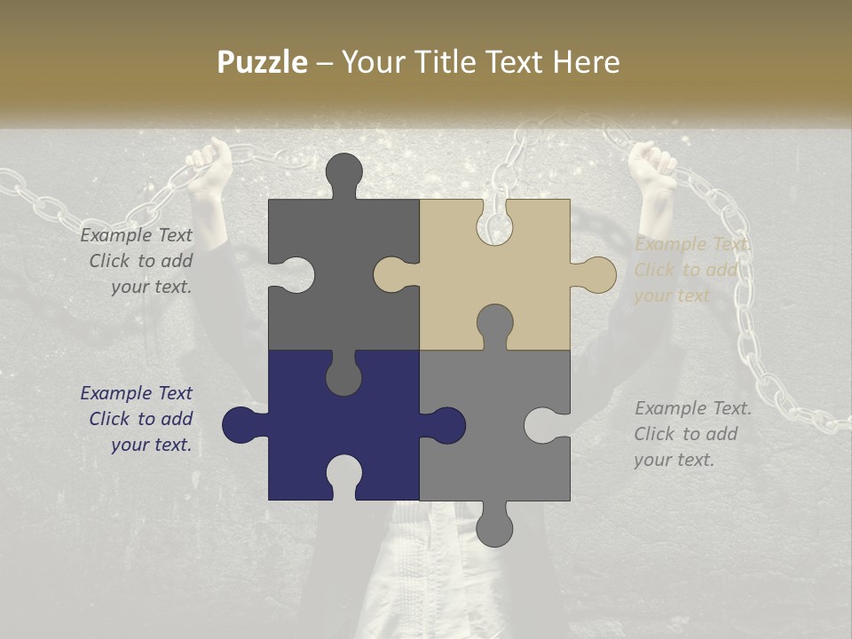A Woman Is Chained Up To A Wall With Chains PowerPoint Template