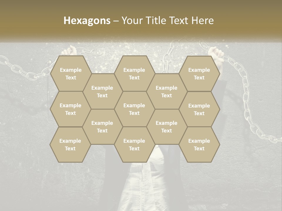 A Woman Is Chained Up To A Wall With Chains PowerPoint Template