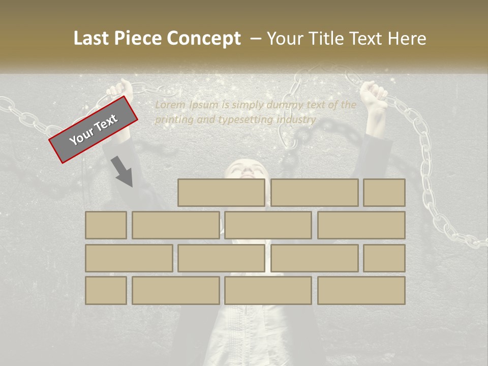 A Woman Is Chained Up To A Wall With Chains PowerPoint Template