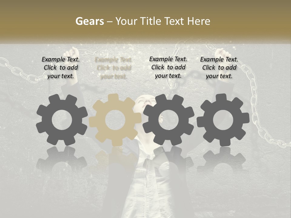 A Woman Is Chained Up To A Wall With Chains PowerPoint Template