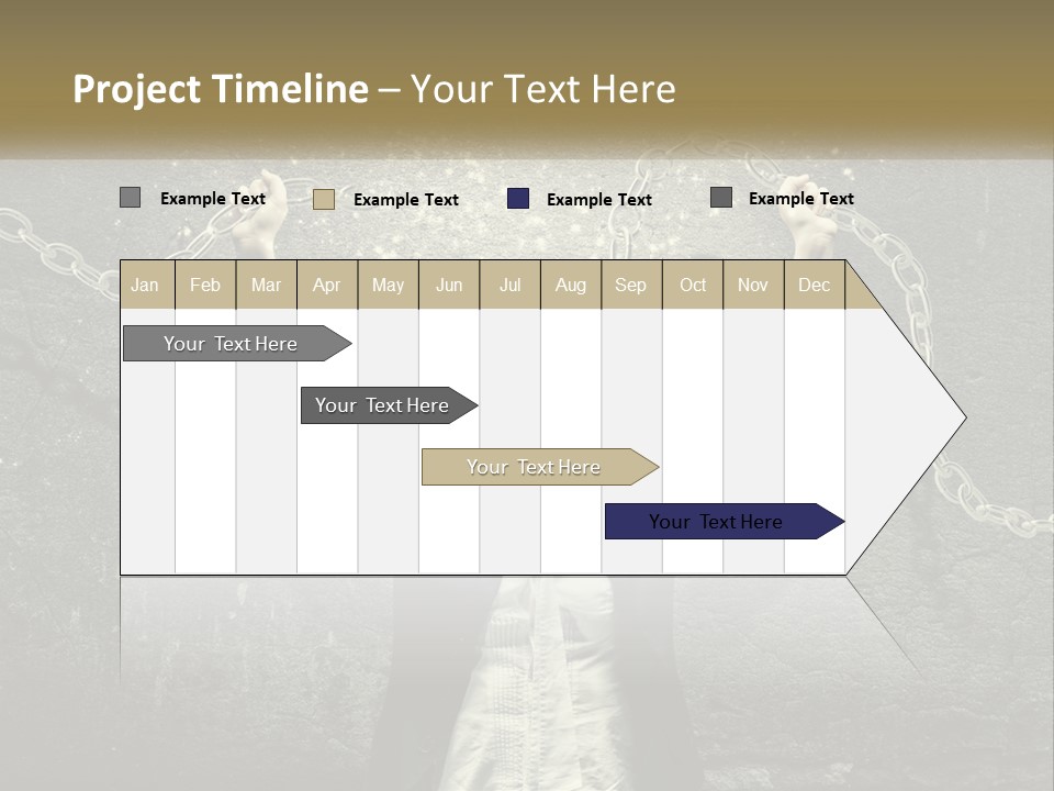 A Woman Is Chained Up To A Wall With Chains PowerPoint Template