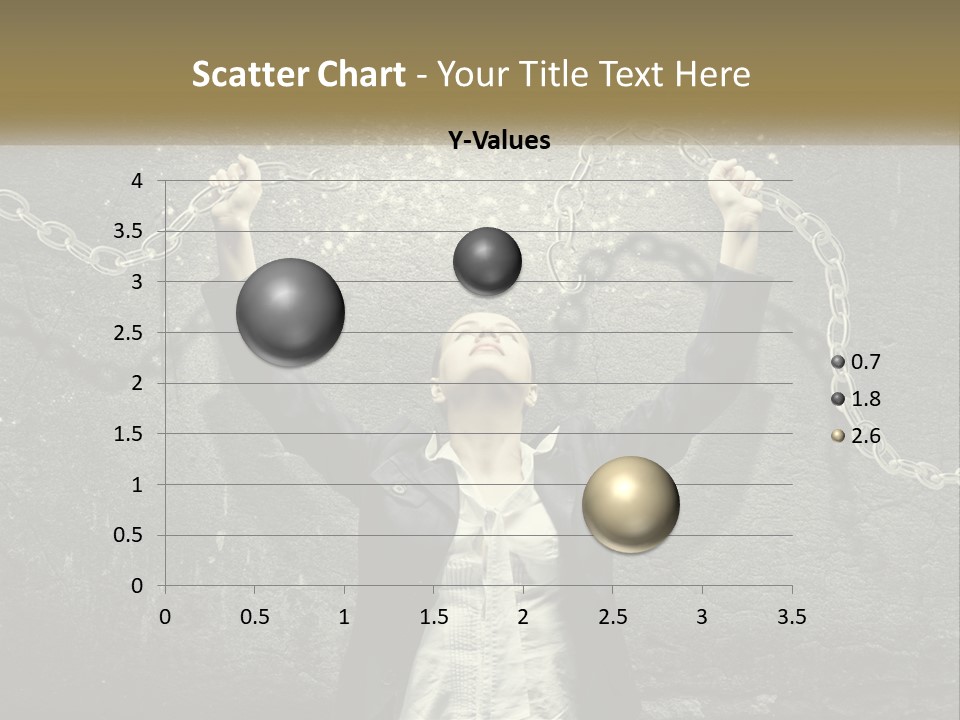 A Woman Is Chained Up To A Wall With Chains PowerPoint Template