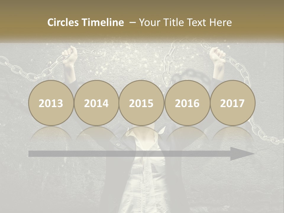 A Woman Is Chained Up To A Wall With Chains PowerPoint Template