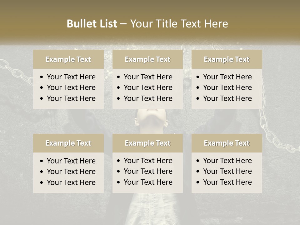 A Woman Is Chained Up To A Wall With Chains PowerPoint Template