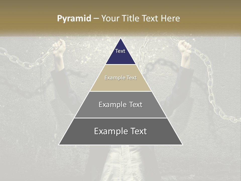 A Woman Is Chained Up To A Wall With Chains PowerPoint Template