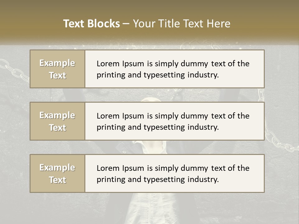 A Woman Is Chained Up To A Wall With Chains PowerPoint Template