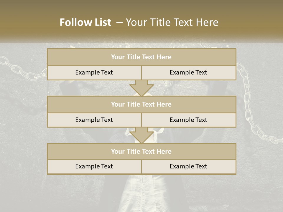 A Woman Is Chained Up To A Wall With Chains PowerPoint Template