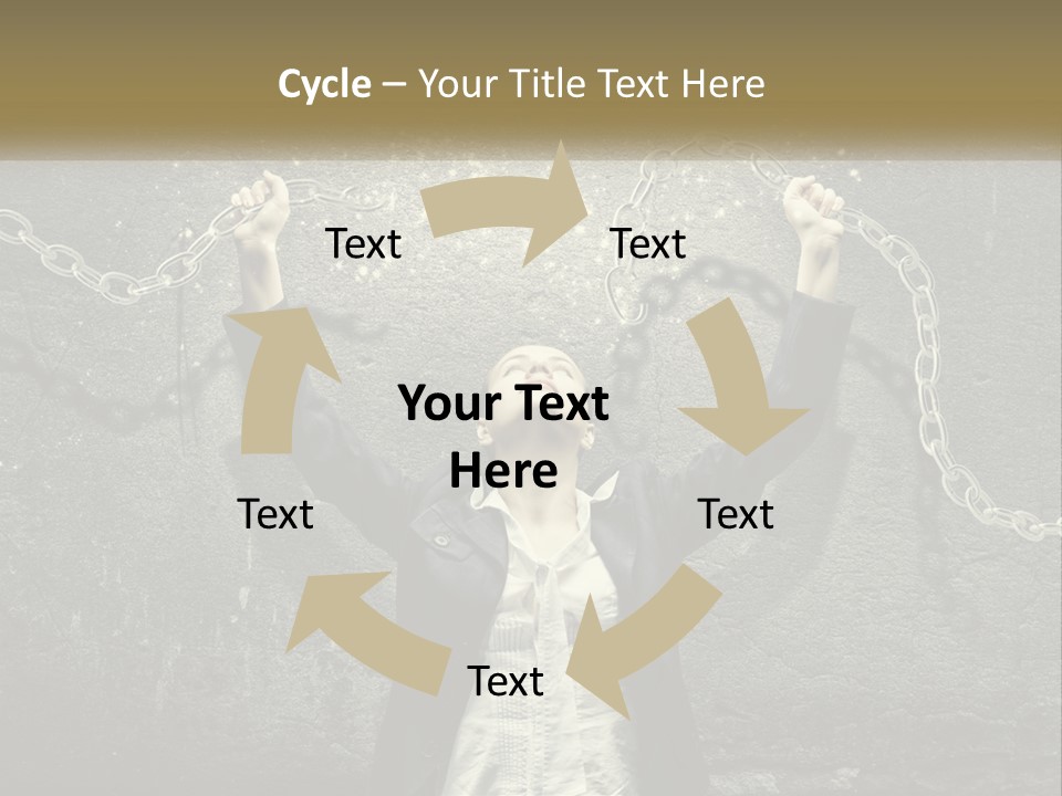 A Woman Is Chained Up To A Wall With Chains PowerPoint Template