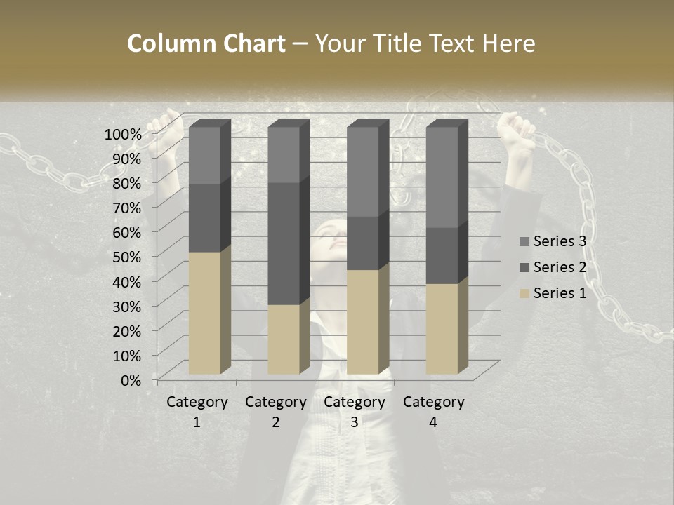 A Woman Is Chained Up To A Wall With Chains PowerPoint Template