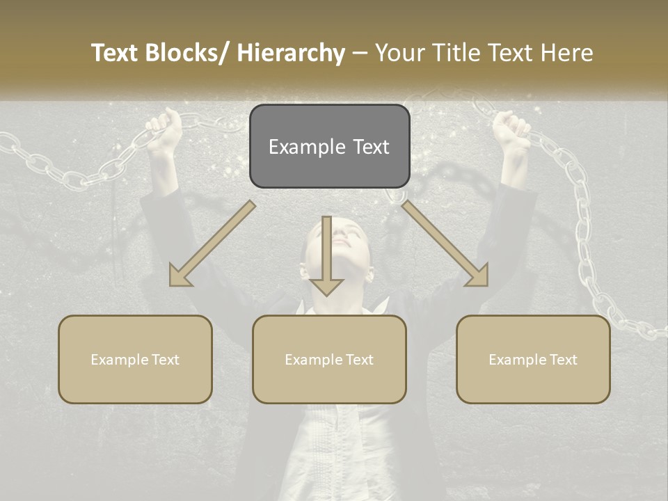 A Woman Is Chained Up To A Wall With Chains PowerPoint Template