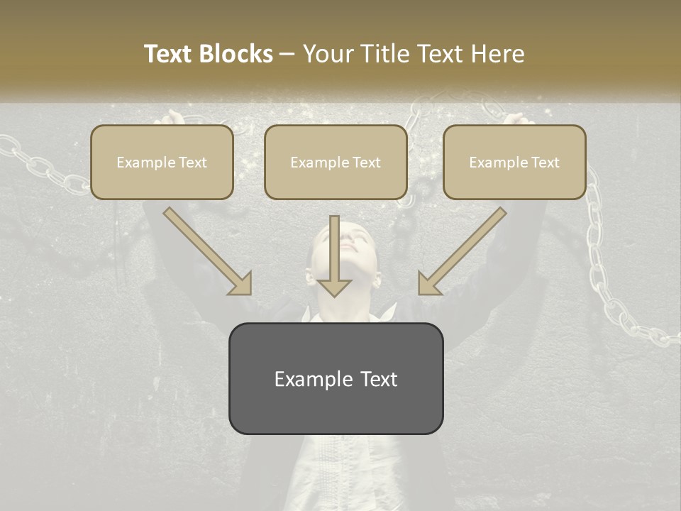 A Woman Is Chained Up To A Wall With Chains PowerPoint Template