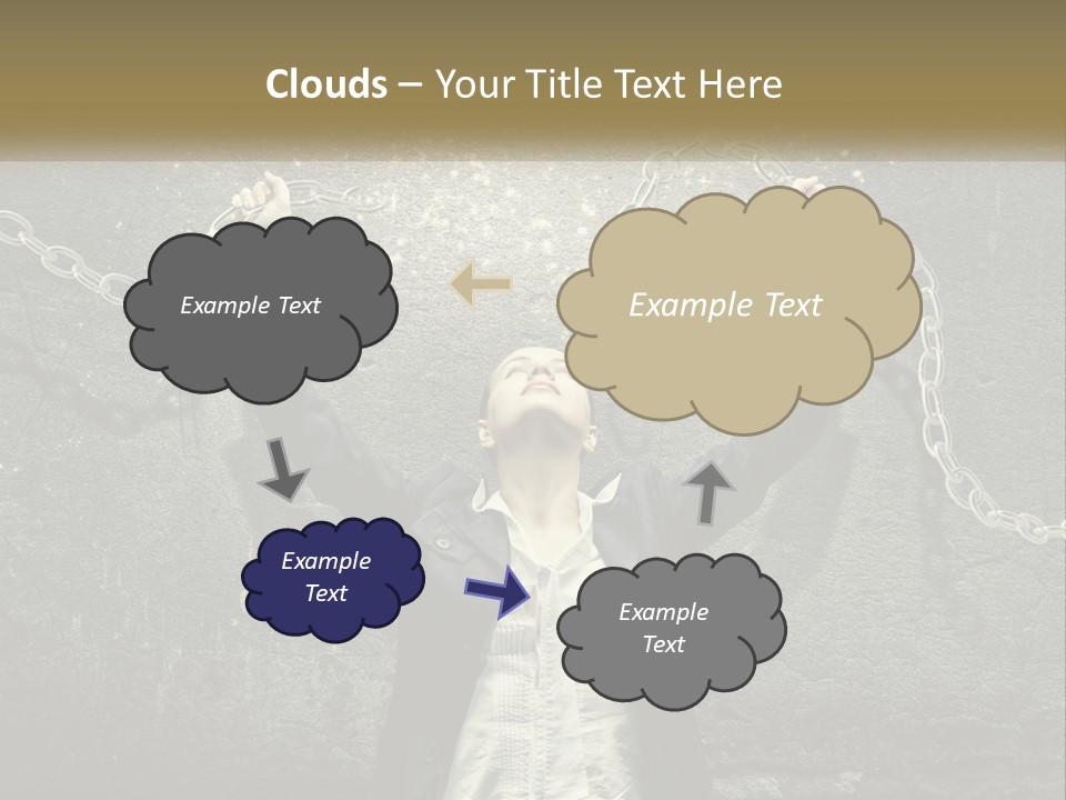 A Woman Is Chained Up To A Wall With Chains PowerPoint Template