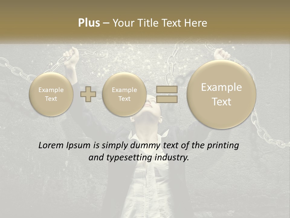 A Woman Is Chained Up To A Wall With Chains PowerPoint Template