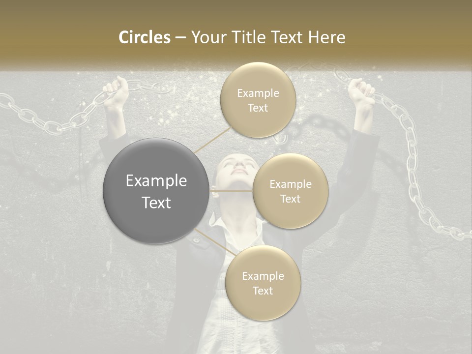 A Woman Is Chained Up To A Wall With Chains PowerPoint Template