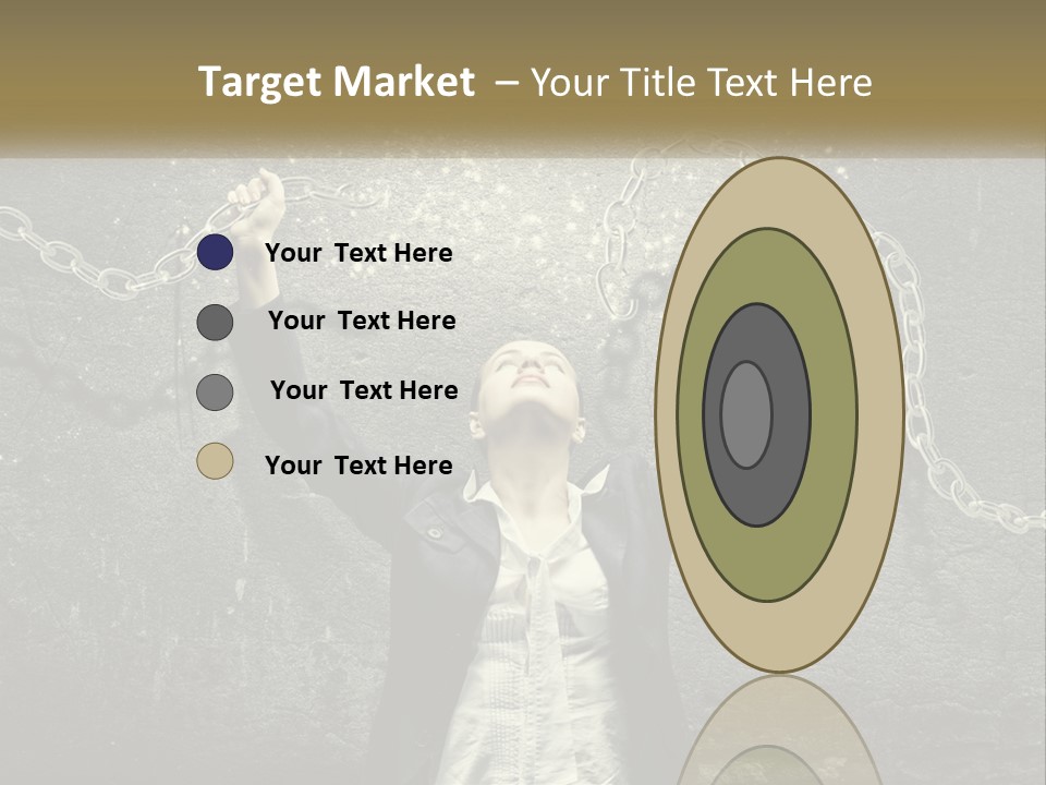 A Woman Is Chained Up To A Wall With Chains PowerPoint Template