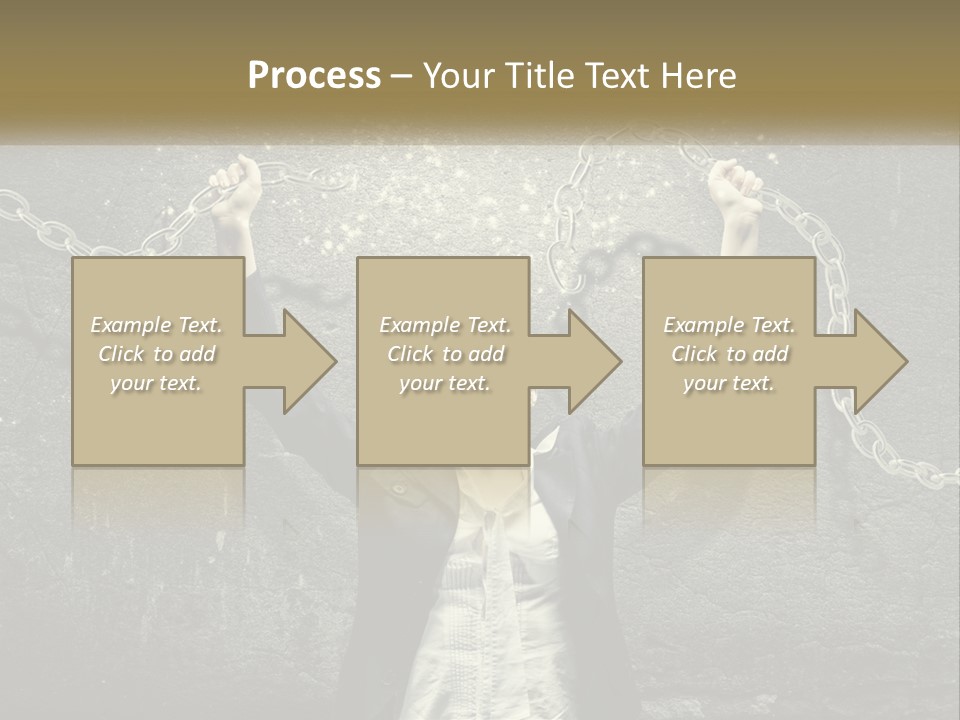 A Woman Is Chained Up To A Wall With Chains PowerPoint Template
