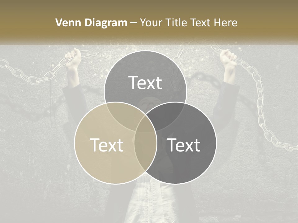 A Woman Is Chained Up To A Wall With Chains PowerPoint Template