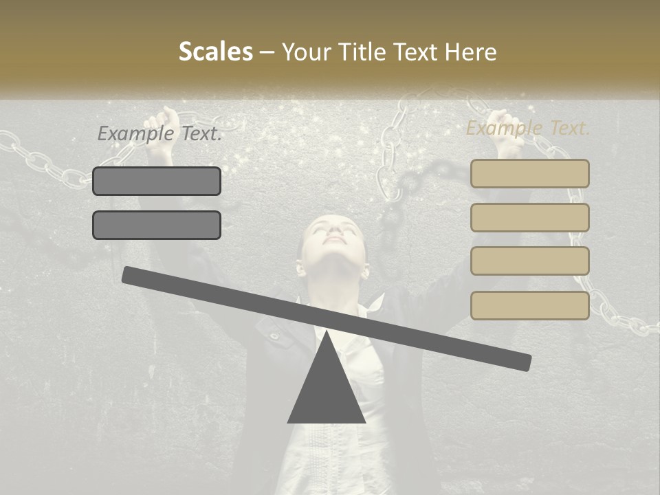 A Woman Is Chained Up To A Wall With Chains PowerPoint Template