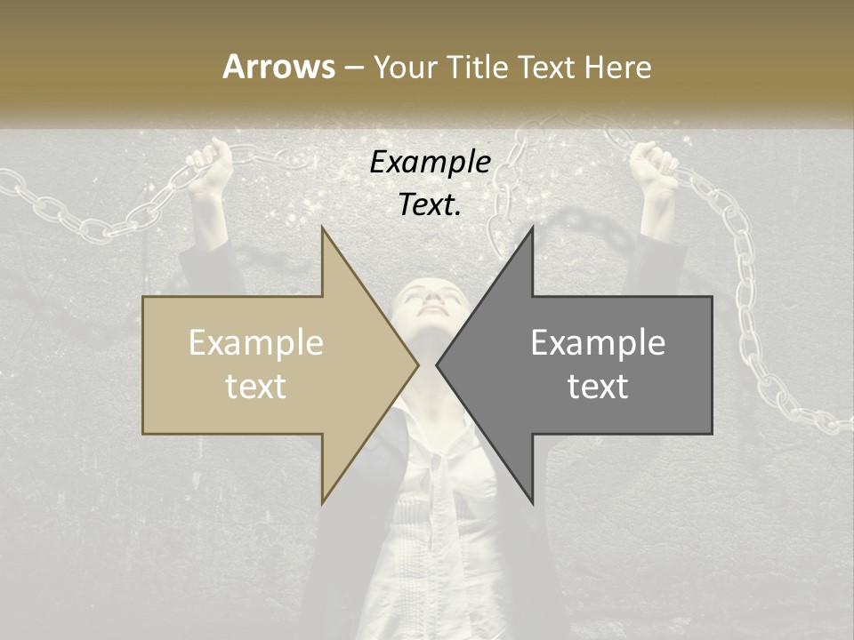 A Woman Is Chained Up To A Wall With Chains PowerPoint Template