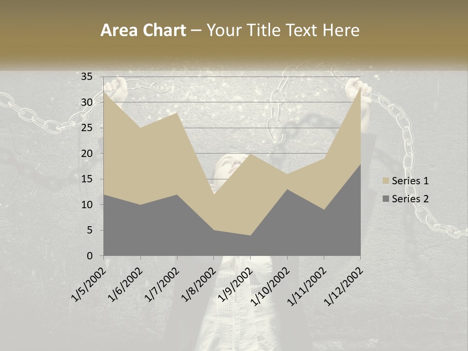 A Woman Is Chained Up To A Wall With Chains PowerPoint Template