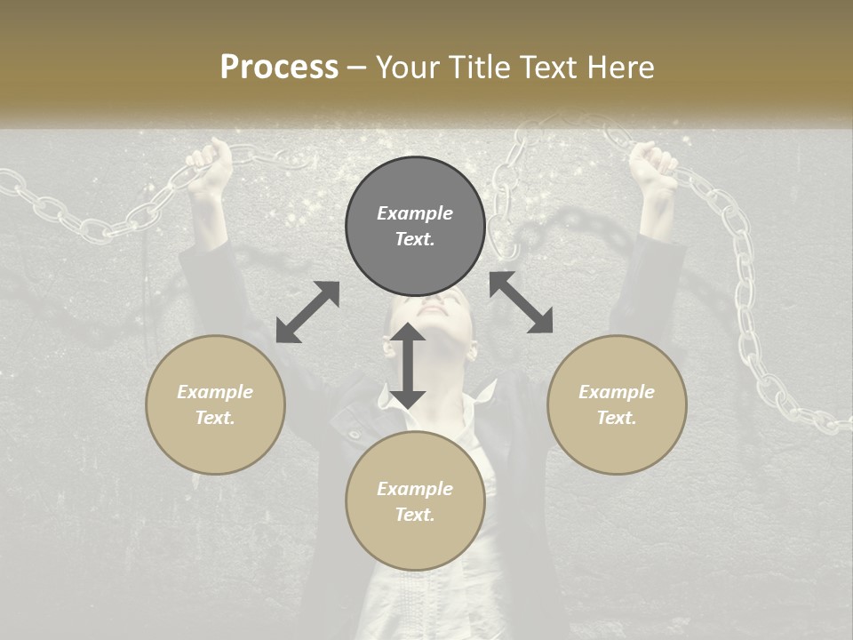 A Woman Is Chained Up To A Wall With Chains PowerPoint Template