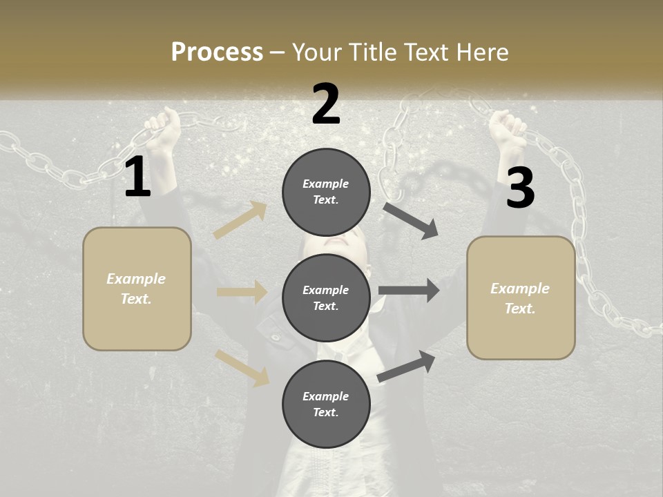 A Woman Is Chained Up To A Wall With Chains PowerPoint Template