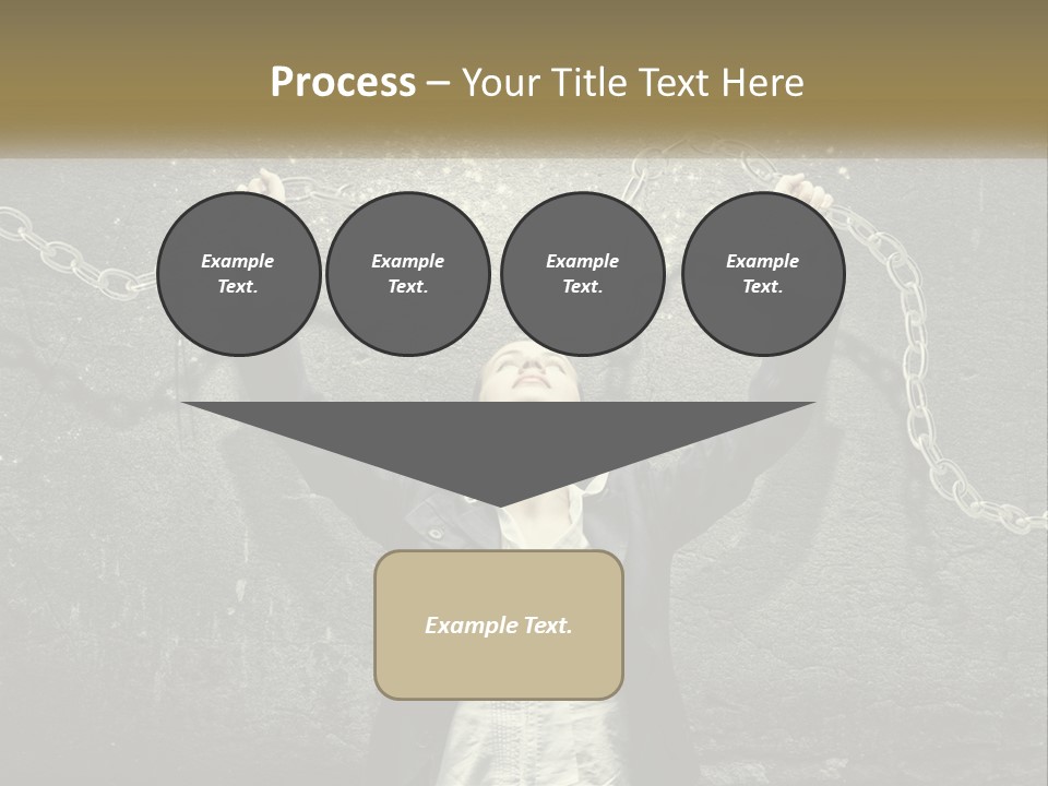 A Woman Is Chained Up To A Wall With Chains PowerPoint Template