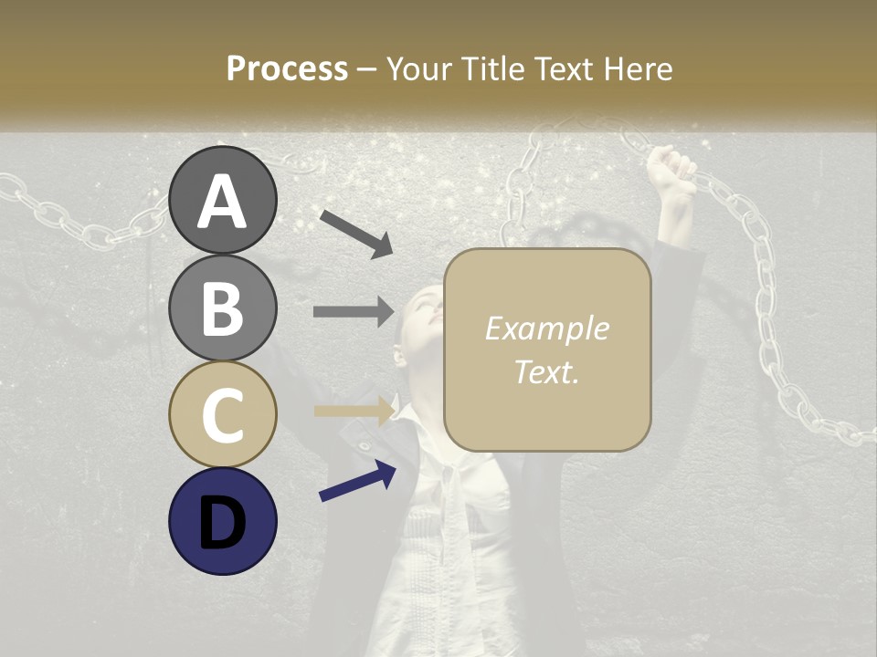 A Woman Is Chained Up To A Wall With Chains PowerPoint Template