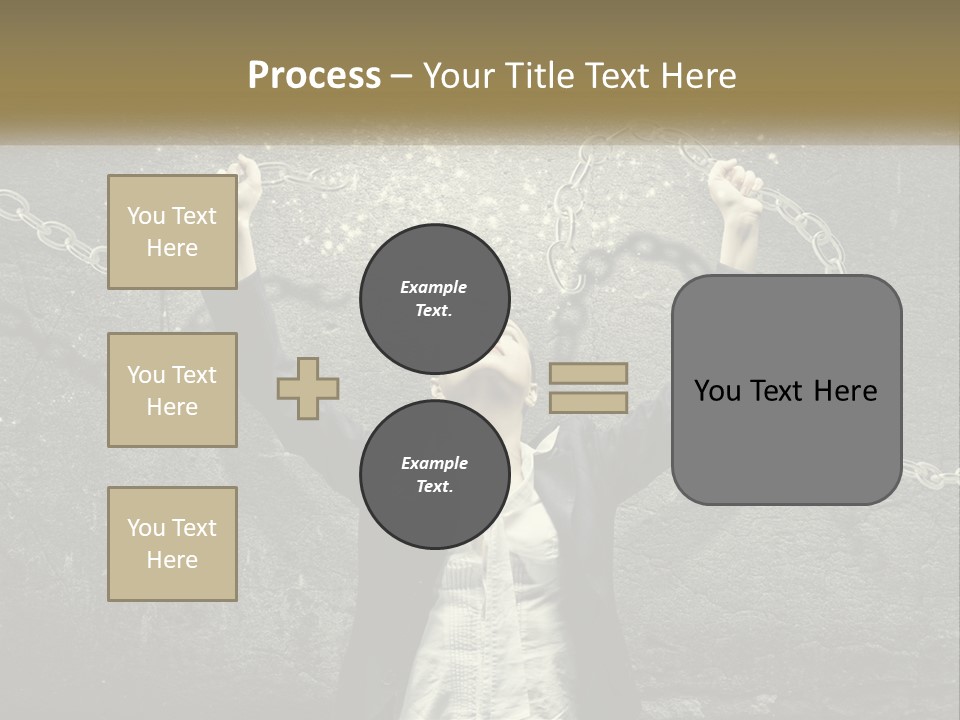 A Woman Is Chained Up To A Wall With Chains PowerPoint Template