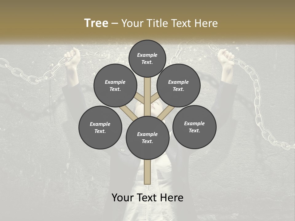 A Woman Is Chained Up To A Wall With Chains PowerPoint Template