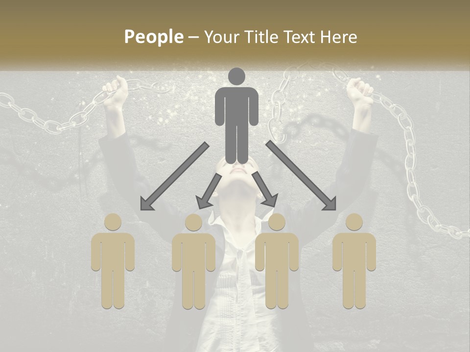 A Woman Is Chained Up To A Wall With Chains PowerPoint Template