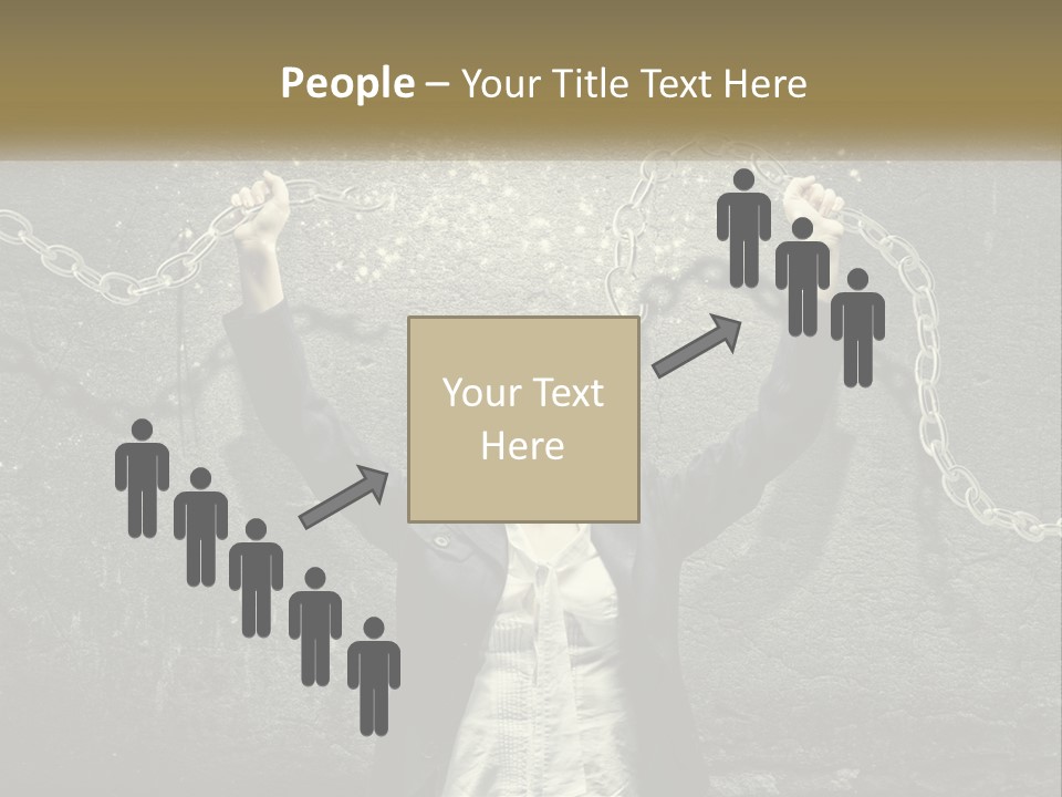 A Woman Is Chained Up To A Wall With Chains PowerPoint Template