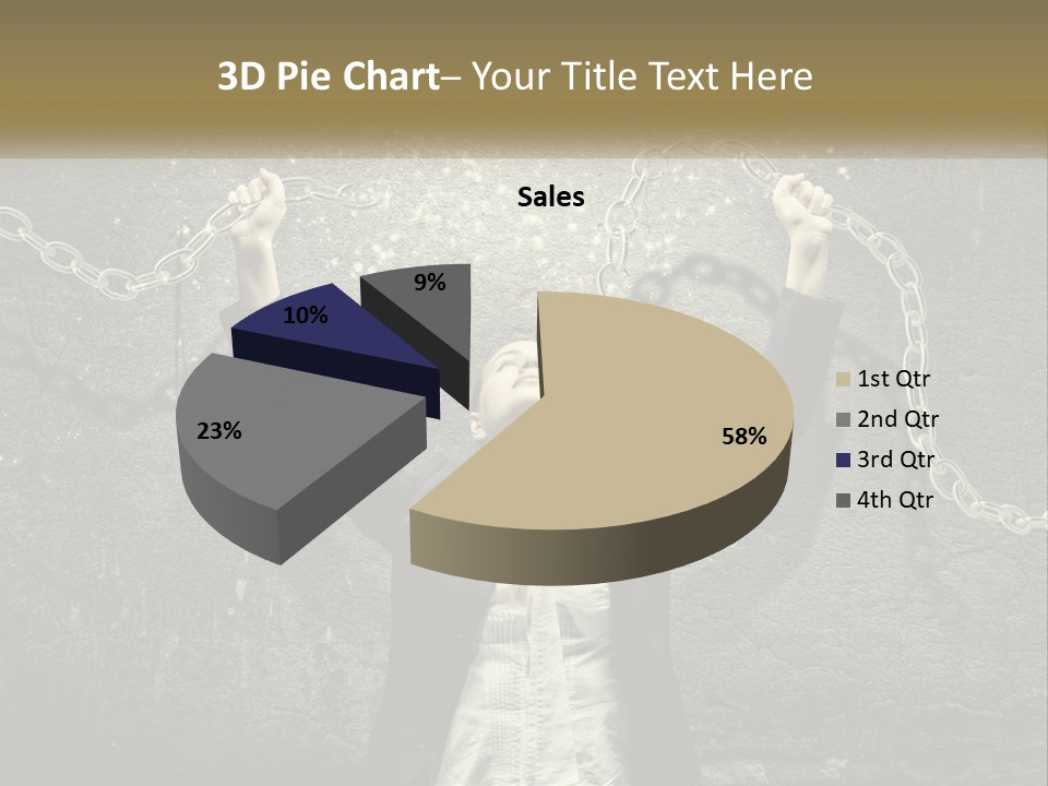 A Woman Is Chained Up To A Wall With Chains PowerPoint Template