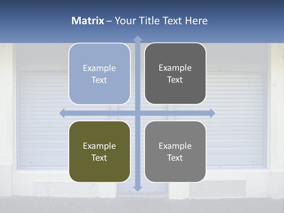 A Blue Garage Door With A Yellow Awning PowerPoint Template