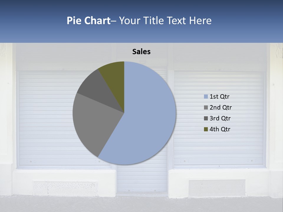 A Blue Garage Door With A Yellow Awning PowerPoint Template