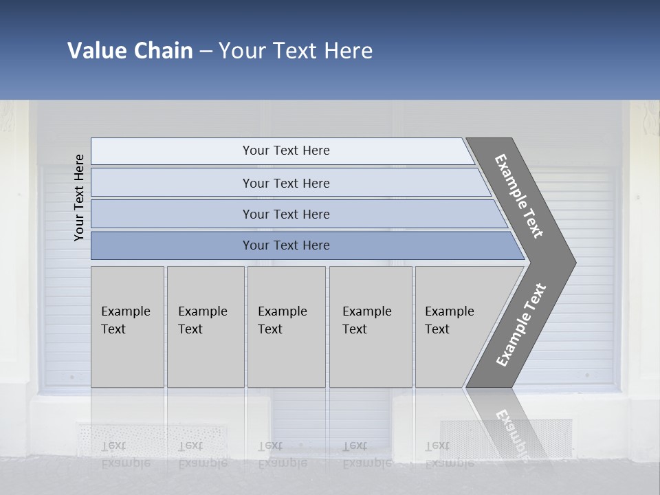 A Blue Garage Door With A Yellow Awning PowerPoint Template