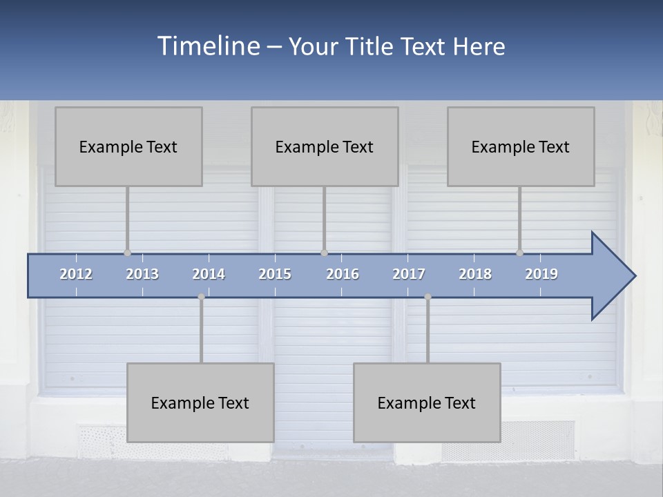 A Blue Garage Door With A Yellow Awning PowerPoint Template