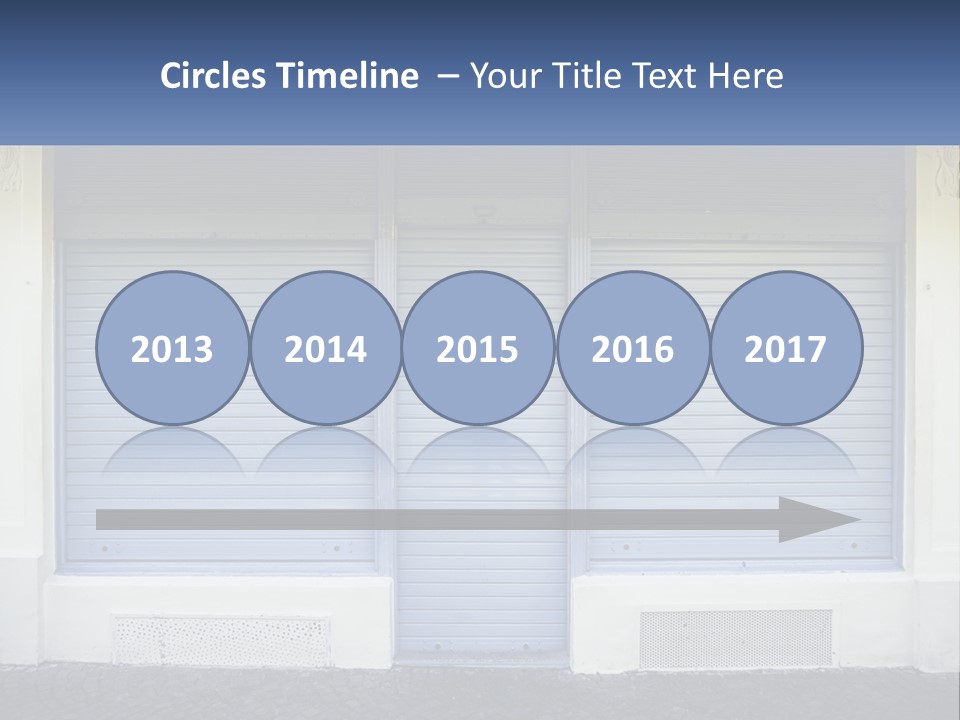 A Blue Garage Door With A Yellow Awning PowerPoint Template