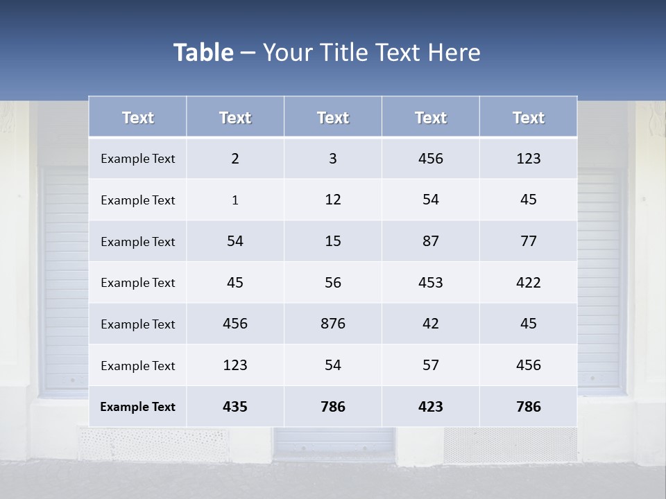 A Blue Garage Door With A Yellow Awning PowerPoint Template
