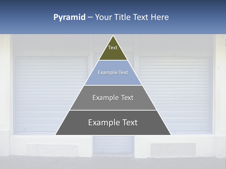 A Blue Garage Door With A Yellow Awning PowerPoint Template