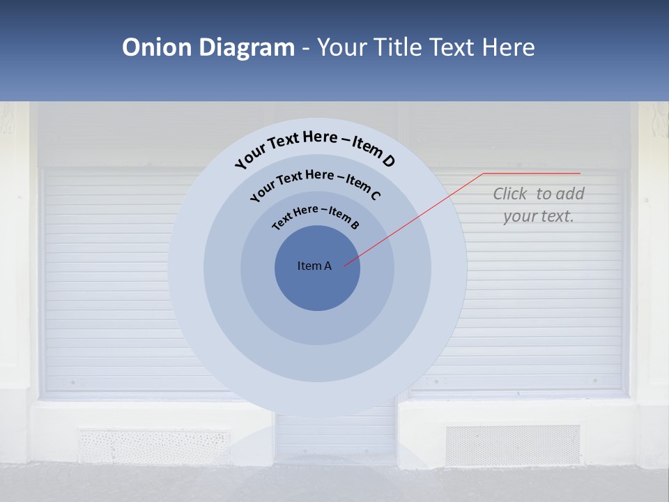 A Blue Garage Door With A Yellow Awning PowerPoint Template