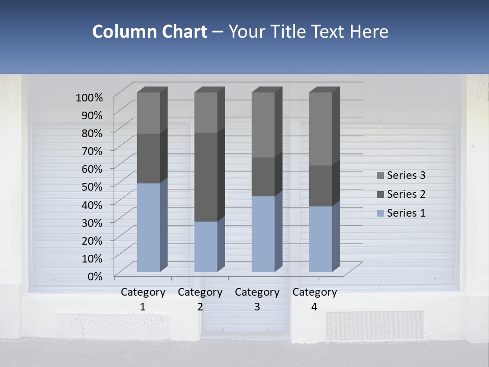A Blue Garage Door With A Yellow Awning PowerPoint Template