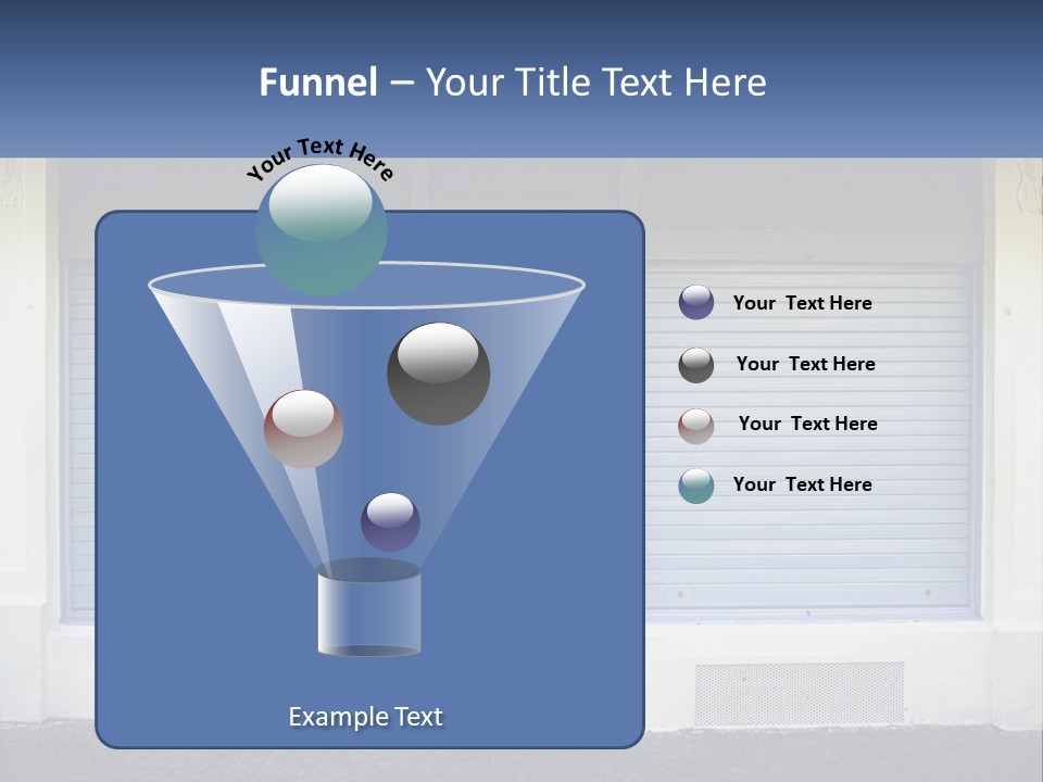 A Blue Garage Door With A Yellow Awning PowerPoint Template