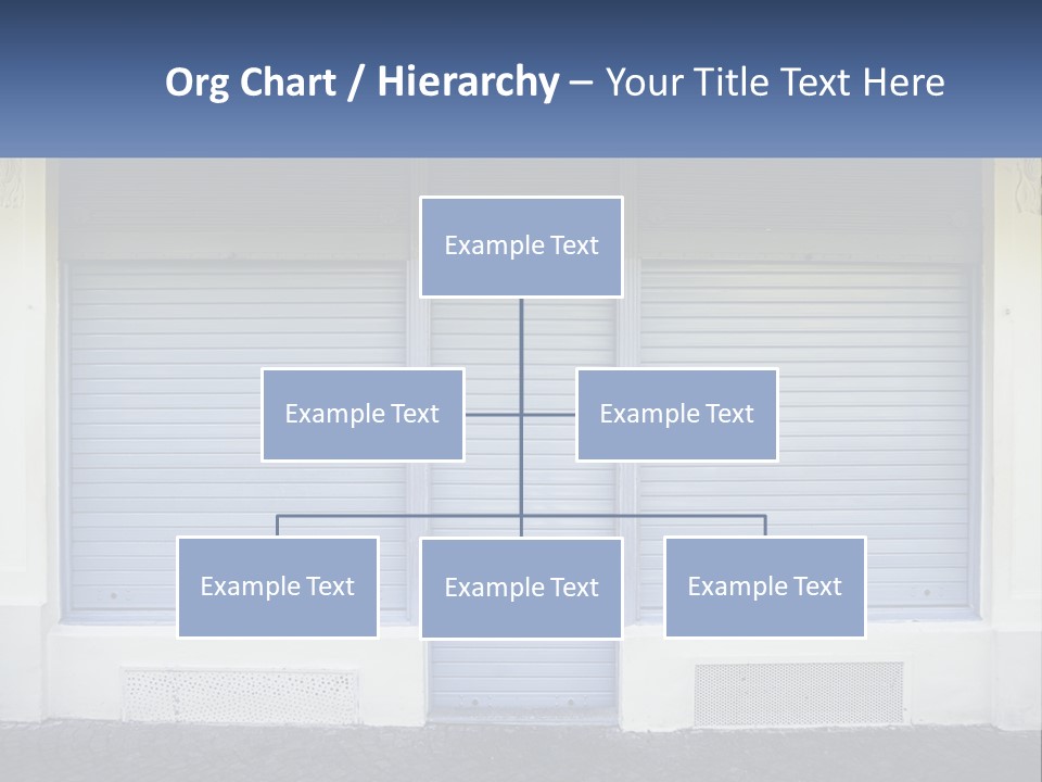 A Blue Garage Door With A Yellow Awning PowerPoint Template