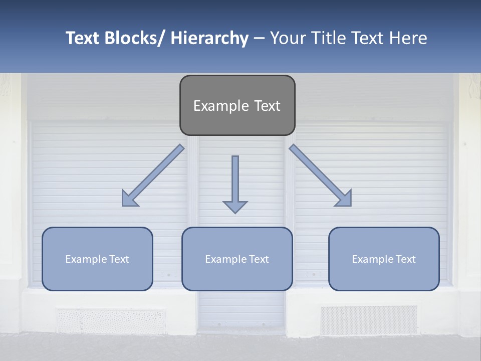 A Blue Garage Door With A Yellow Awning PowerPoint Template