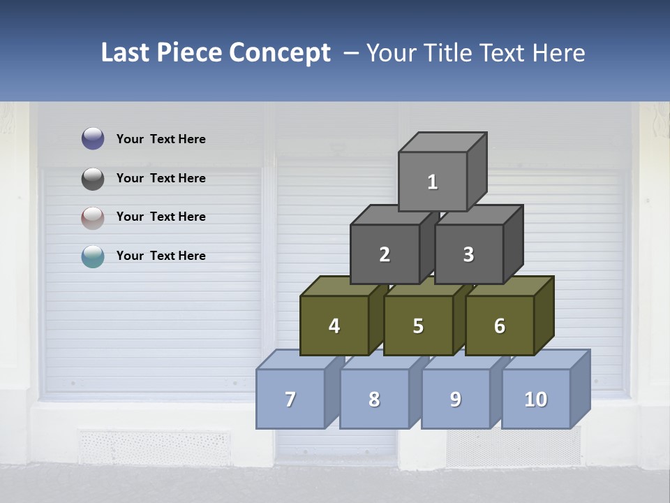 A Blue Garage Door With A Yellow Awning PowerPoint Template