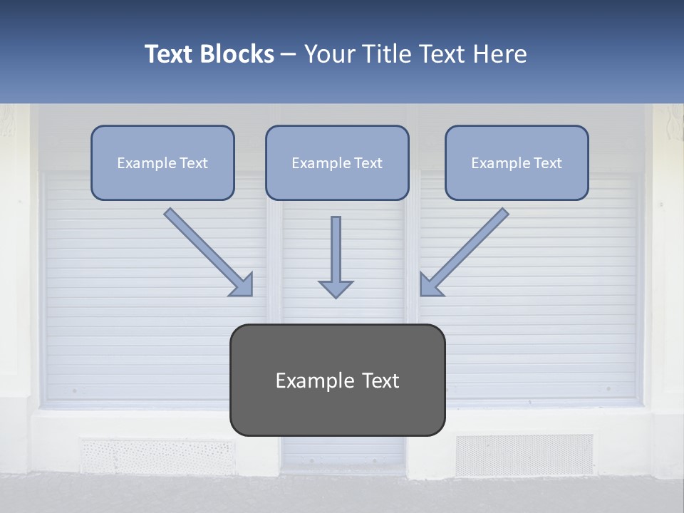 A Blue Garage Door With A Yellow Awning PowerPoint Template