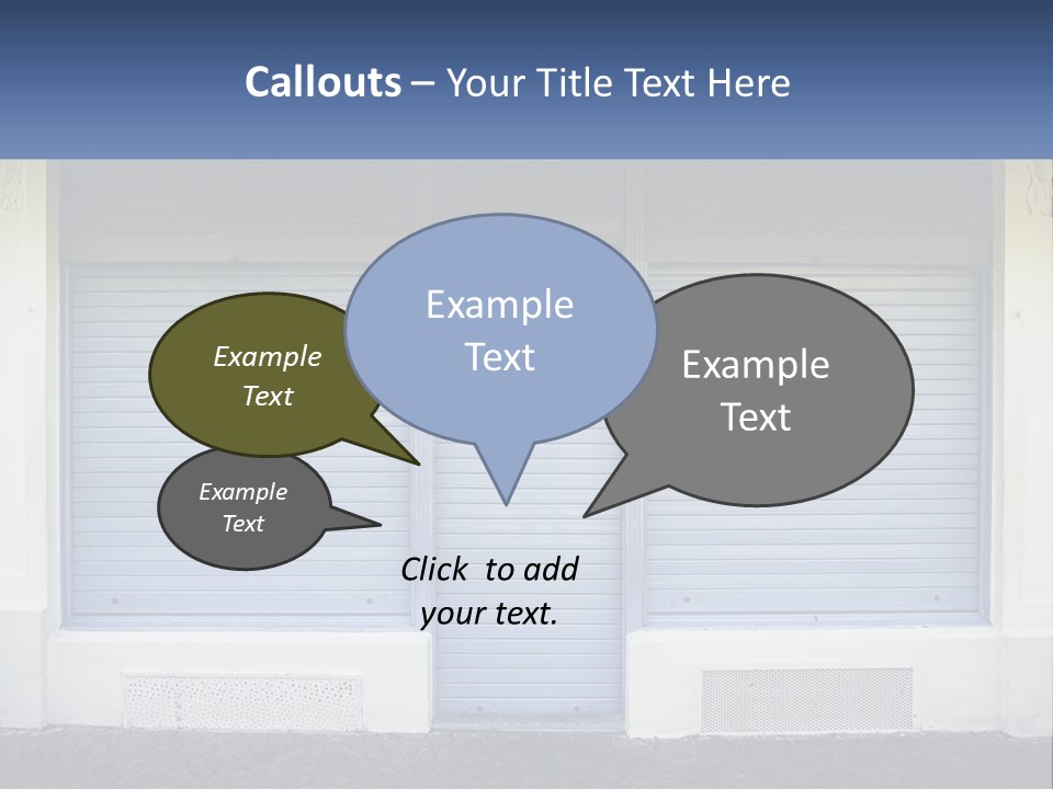 A Blue Garage Door With A Yellow Awning PowerPoint Template